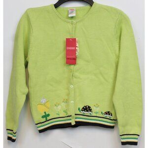 NEW 2006/05 Gymboree Prep Sweater 10 Spring Tulip Turtle Cardigan Sequins Ribbon
